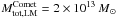 \hbox{$M^{\rm Comet}_{\rm tot,LM} = {2\times10^{13}}~{{\it M}_\odot}$}