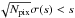 \hbox{$\sqrt{N_{\text{pix}}} \sigma(s) < s$}