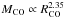 \hbox{$M_{\rm CO} \propto R_{\rm CO}^{2.35}$}