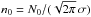 \hbox{$n_0 = N_0/(\sqrt{2\pi}\, \sigma )$}