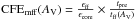 \hbox{$ {\rm CFE_{mff}}(A_{\rm V}) = \frac{\epsilon_{\rm ff}}{\epsilon_{\rm core}} \times \frac{t_{\rm pre}} {t_{\rm ff}(A_{\rm V})} $}