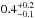\hbox{$0.4^{+0.2}_{-0.1}$}