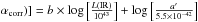 \hbox{$\alpha_{\rm corr})]=b\times\log\Big[\frac{L({\rm IR})}{10^{43}}\Big]+\log\Big[\frac{a'}{5.5\times10^{-42}}\Big]$}
