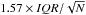 \hbox{$1.57 \times IQR/\sqrt{N}$}