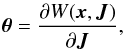 \appendix \setcounter{section}{1} \begin{eqnarray} \boldsymbol{\theta} = \frac{\partial W({\vec x},{\vec J})}{\partial {\vec J}} , \end{eqnarray}