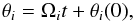 \begin{eqnarray} \theta_i = \Omega_i t + \theta_i(0), \end{eqnarray}