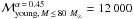 \hbox{$\mathcal{M}_{{\rm young},\, M\,\leq\,80~M_\odot}^{\alpha\,=\,0.45} = 12\,000$}
