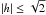 \hbox{$\vert h \vert \leq \sqrt{2}$}