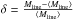 \hbox{$\delta =\frac{ M_{\rm line} - \langle M_{\rm line} \rangle}{\langle M_{\rm line} \rangle} $}