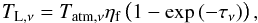 \appendix \setcounter{section}{1} \begin{equation} T_{\rm L, \nu} = T_{\rm atm, \nu} \eta_{\rm f} \left(1-\exp{(-\tau_\nu)}\right) , \end{equation}