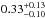\hbox{$\rm 0.33^{+0.13}_{-0.10}$}