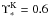 \hbox{$\Upsilon^{\rm K}_{*}=0.6$}