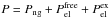 \hbox{$P = P_{\rm ng} + P_{\rm el}^{\rm free} + P_{\rm el}^{\rm ex}$}