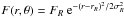 \hbox{$F(r,\theta)=F_R~{\rm e}^{-(r-r_R)^2/2\sigma_R^2}$}
