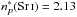 \hbox{$n^{*}_{p}(\ion{Sr}{i} )=2.13$}