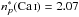 \hbox{$n^{*}_{p}(\ion{Ca}{i} )=2.07$}