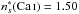 \hbox{$n^{*}_{s}(\ion{Ca}{i} )=1.50$}