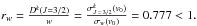 \hbox{$r_w=\frac{D^k(J=3/2) }{w}= \frac{ \sigma^k_{J\,=\,3/2} (v_0)}{\sigma_w(v_0)}=0.777<1.$}
