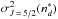\hbox{$\sigma^2_{J\,=\,5/2} (n^{*}_{d})$}