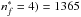 \hbox{$n^{*}_{f}= 4) =1365$}