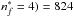 \hbox{$n^{*}_{f}= 4)=824$}