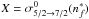 \hbox{$X= \sigma^0_{5/2 \to 7/2} (n^{*}_{f}) $}
