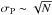 \hbox{$\sigma_{\mathrm{P}}\sim\sqrt{N}$}