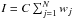 \hbox{$I=C\sum_{j=1}^{N}w_{j}$}