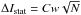 \hbox{$\Delta I_{\mathrm{stat}}=Cw\sqrt{N}$}