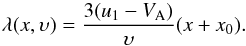 \begin{equation} \lambda(x,\upsilon)=\frac{3(u_{1}-V_{\mathrm{A}})}{\upsilon}(x+x_{0}).\label{eq:SST mfp} \end{equation}