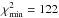 \hbox{$\chi^2_\mathrm{min} = 122$}