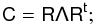 \begin{eqnarray*} \tens{C} = \tens{R}\tens{\Lambda}\tens{R^t}; \end{eqnarray*}