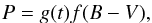 \begin{eqnarray} P = g(t) f(B-V) , \label{eq:factorisation} \end{eqnarray}