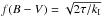 \hbox{$f(B-V) = \sqrt{2 \tau/k_{\rm I}}$}