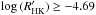 \hbox{$\log{(R^{\prime}_{\rm HK})} \ge -4.69$}