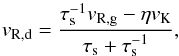 \appendix \setcounter{section}{3} \begin{equation} \label{eq:drifteq} v_\mathrm{R,d}=\frac{\tau_\mathrm{s}^{-1}v_\mathrm{R,g}-\eta v_\mathrm{K}}{\tau_\mathrm{s}+\tau_\mathrm{s}^{-1}} , \end{equation}