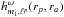 \hbox{${h_{m_{1} , \ell^{p}}^{\omega} (r_{p} , r_{a}) }$}