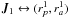 \hbox{${\bm{J}_{1} \leftrightarrow (r_{p}^{1} , r_{a}^{1}) }$}