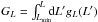 \hbox{$G_{L} = \int_{L_{\rm min}}^{L} \!\!\! \mathrm{d} L' g_{L} (L') $}