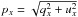 \hbox{$p_{x} = \sqrt{q_{x}^2+u_{x}^2}$}