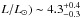 \hbox{$L/L_{\odot})\sim4.3^{+0.4}_{-0.3}$}