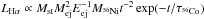\hbox{$L_\Ha\propto \Mst \Mej^{2}\Eej^{-1}M_{^{56}{\rm Ni}} t^{-2}\exp (-t/\tau_{^{56}{\rm Co}})$}