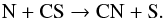 \begin{equation} \label{eq11} {\rm N + CS \rightarrow CN + S. } \end{equation}