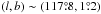 \hbox{$(l, b) \sim (117\fdg8, 1\fdg2)$}