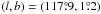 \hbox{$(l, b) = (117\fdg9, 1\fdg2)$}