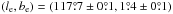 \hbox{$(l_{\rm e}, b_{\rm e})= (117\fdg7 \pm 0\fdg1, 1\fdg4 \pm 0\fdg1)$}