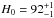 \hbox{$H_0=92^{+1}_{-1}$}
