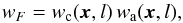 \begin{equation} w_F=w_{\rm c}(\vec{x},l) \, w_{\rm a}(\vec{x},l), \label{eq:combined_weight} \end{equation}