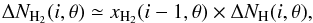 \appendix \setcounter{section}{1} \begin{equation} \Delta N_{\HH} (i,\theta) \simeq x_{\HH}(i-1,\theta) \times \Delta N_{\mathrm{H}} (i,\theta), \notag \\ \end{equation}