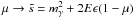 \hbox{$\mu \to \tilde{s}=m^2_{\gamma}+2E\epsilon(1-\mu)$}